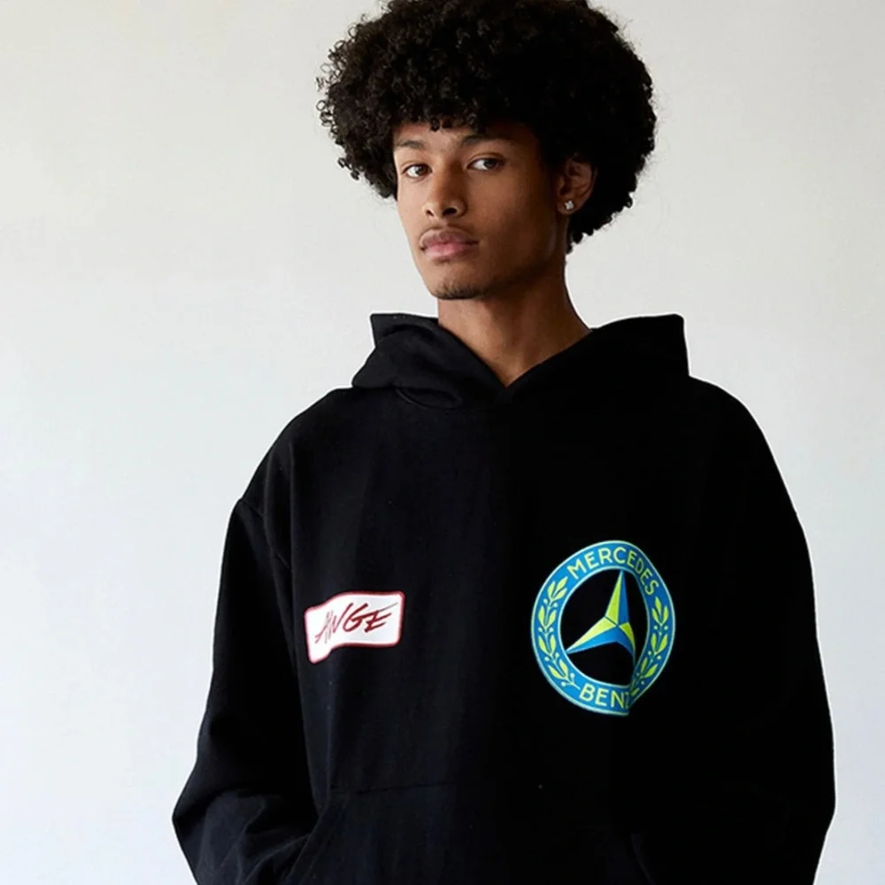 AWGE X Mercedes Benz - ASAP Mob A$AP Rocky Long Sleeve Black Pants Sweats Hoodie - Picture 2 of 8